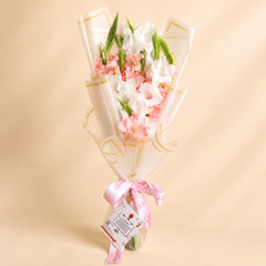 Pink Pastel Bouquet - Pink and White Gladiolus