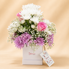 Pretty Pastels - Pink Roses and Chrysanthemums