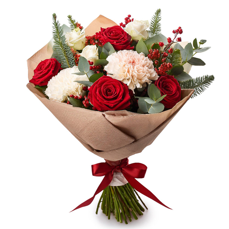 Red and White Rose Surprise Bouquet