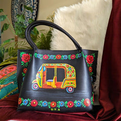 Rickshaw Hand Painted Tote Bag