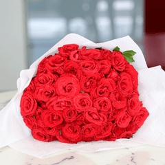 Red Rose Petal Party Bouquet (50 Roses)