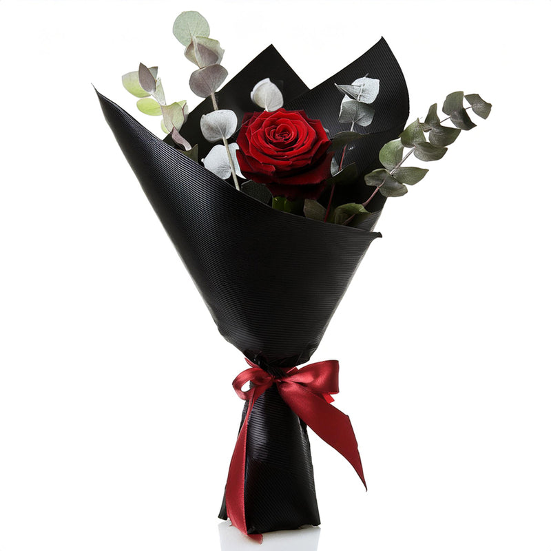 Single Stem Red Rose Arrangement