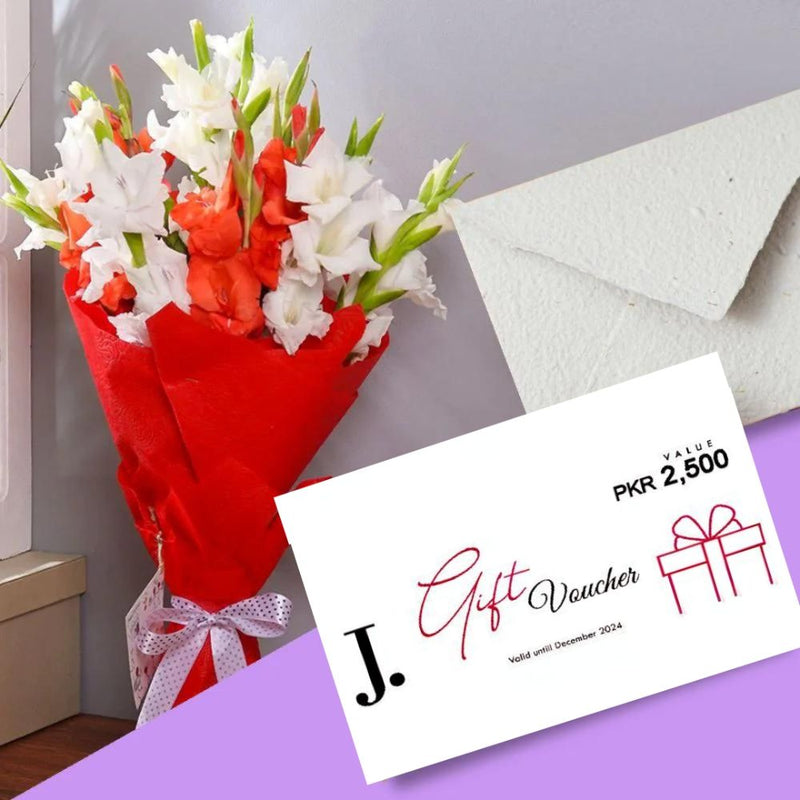 J. Gift Voucher with Simply Bright Bouquet - KHI