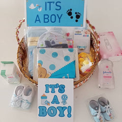Soft and Sweet Baby Boy Basket - TCS SentimentsExpress