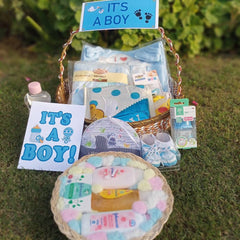 Soft and Sweet Baby Boy Basket - TCS SentimentsExpress