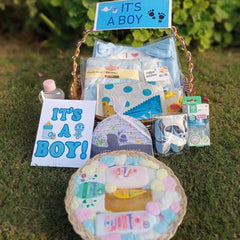 Soft and Sweet Baby Boy Basket - TCS SentimentsExpress