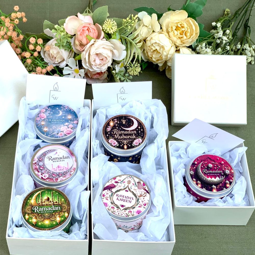 Ramzan Mubarak Candle Tins Jars - TCS SentimentsExpress