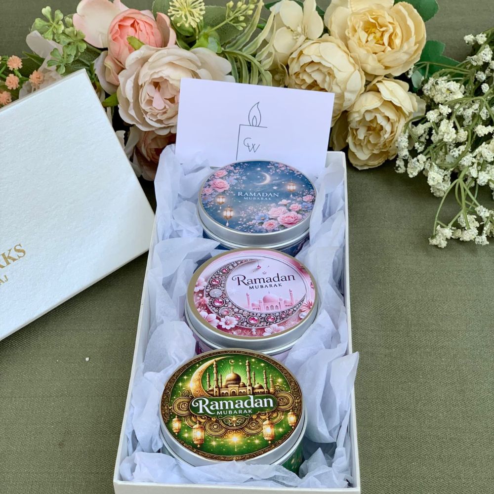 Ramzan Mubarak Candle Tins Jars - TCS SentimentsExpress