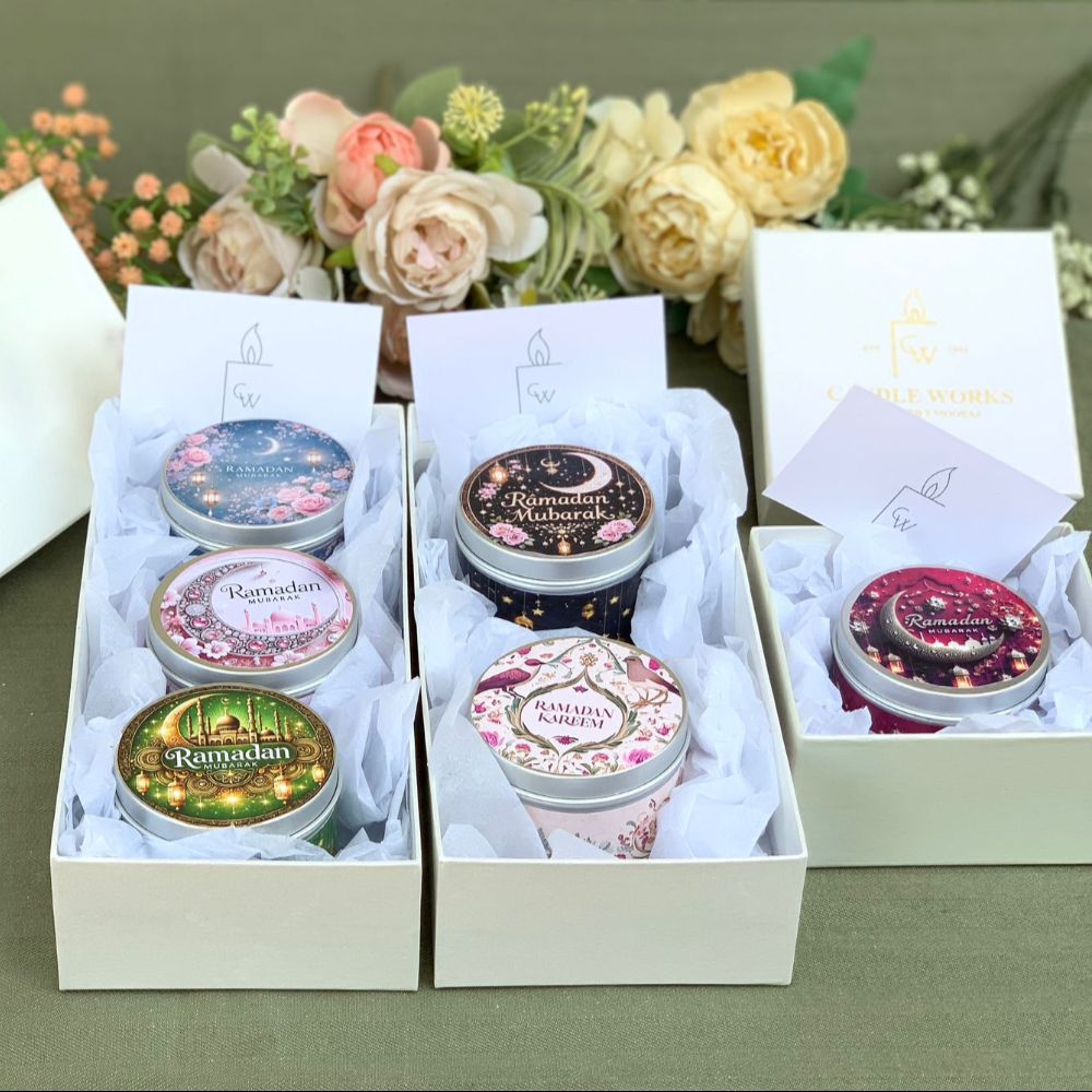 Ramzan Mubarak Candle Tins Jars - TCS SentimentsExpress