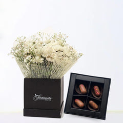 Pistachio Kunafa Bonbons - 4 Pcs with Whimsical White - TCS SentimentsExpress