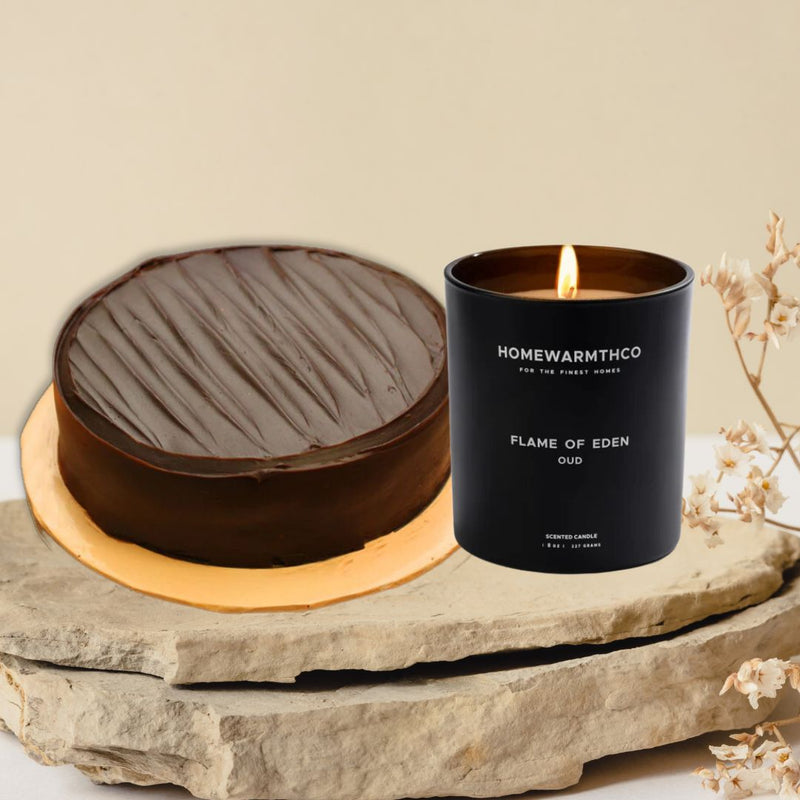 Flame of Eden Oud Candle With Chocolate Fudge Cake 2lb