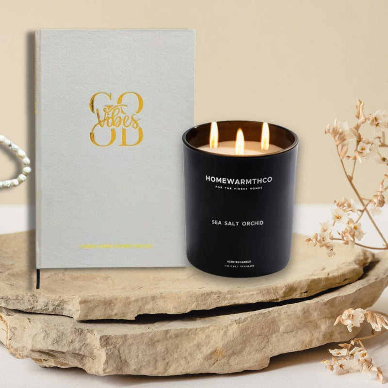 Sea Salt Orchid Candle With Good Vibe 12 Month Journal