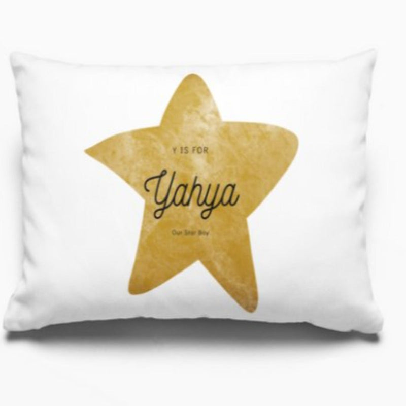 Personalized Star Rectangular Name Pillow Cover by PTH Homes