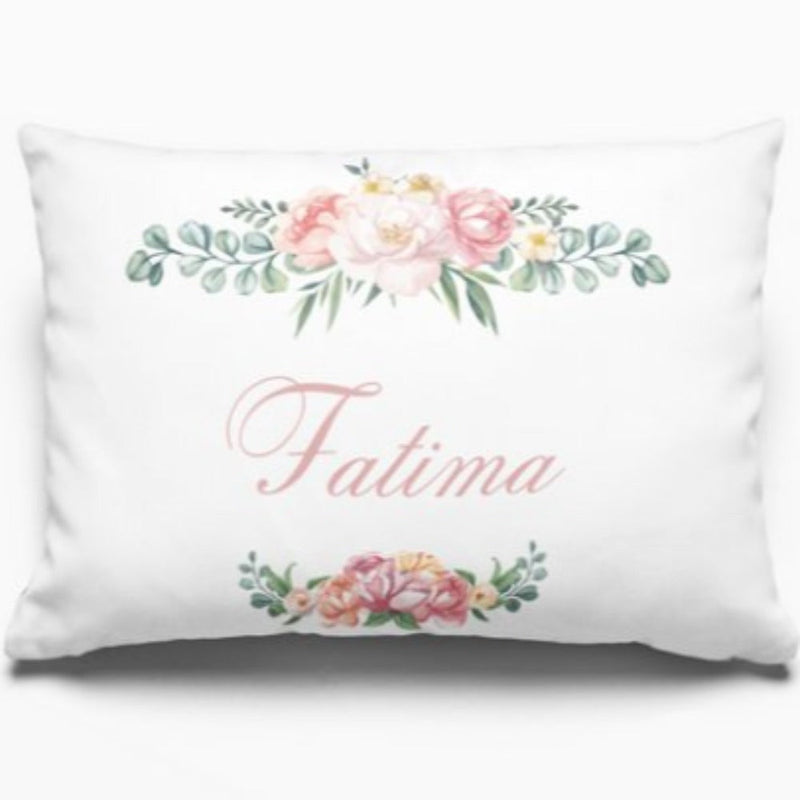 Personalized Floral Rectangular Name Pillow Cushion Cover by PTH Homes