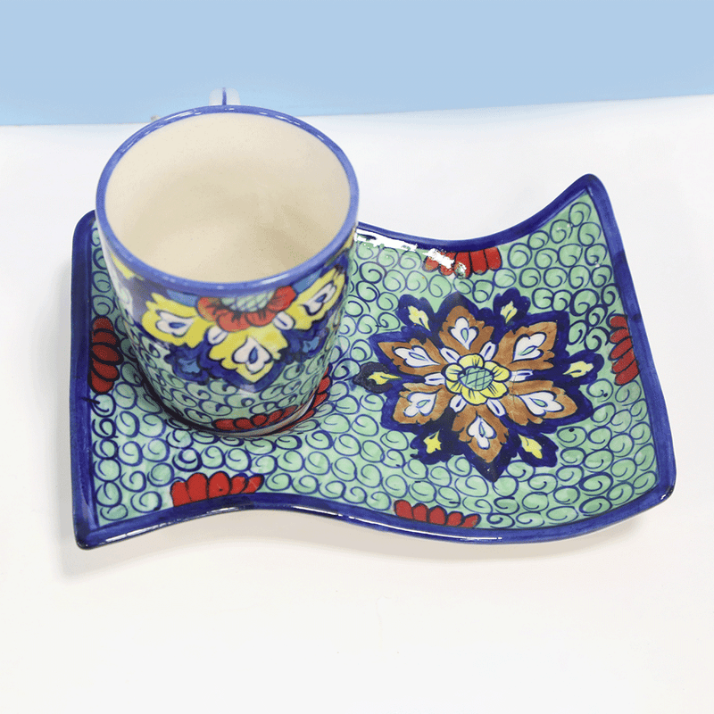 Teatime Combo (Mug and Tray) - Multani Pottery