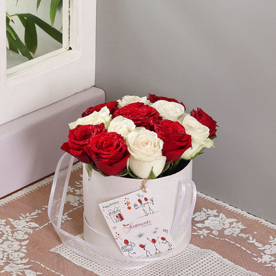 White & Red Rose Box - TCS Sentiments Express
