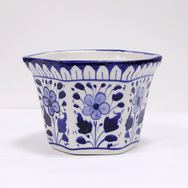 Blue Flower Pot (Gumla) - Multani Pottery