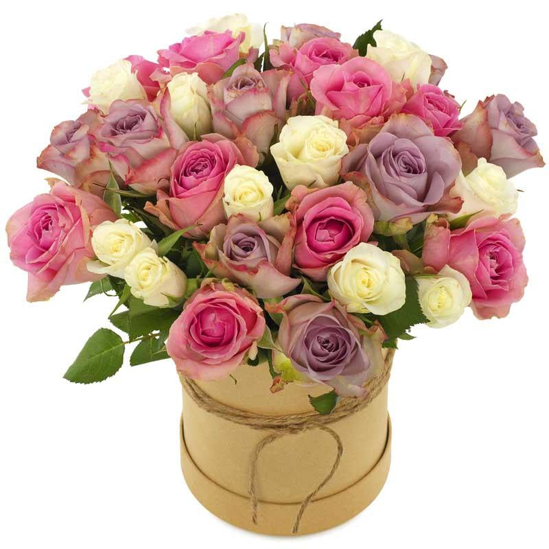 Sweet Roses in Hatbox - TCS Sentiments Express