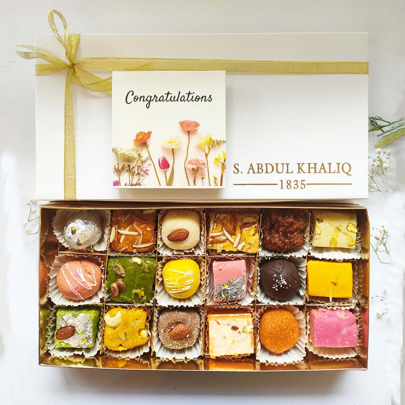 Congratulations - 18 pcs Assorted Mithai Box by S.Abdul Wahid