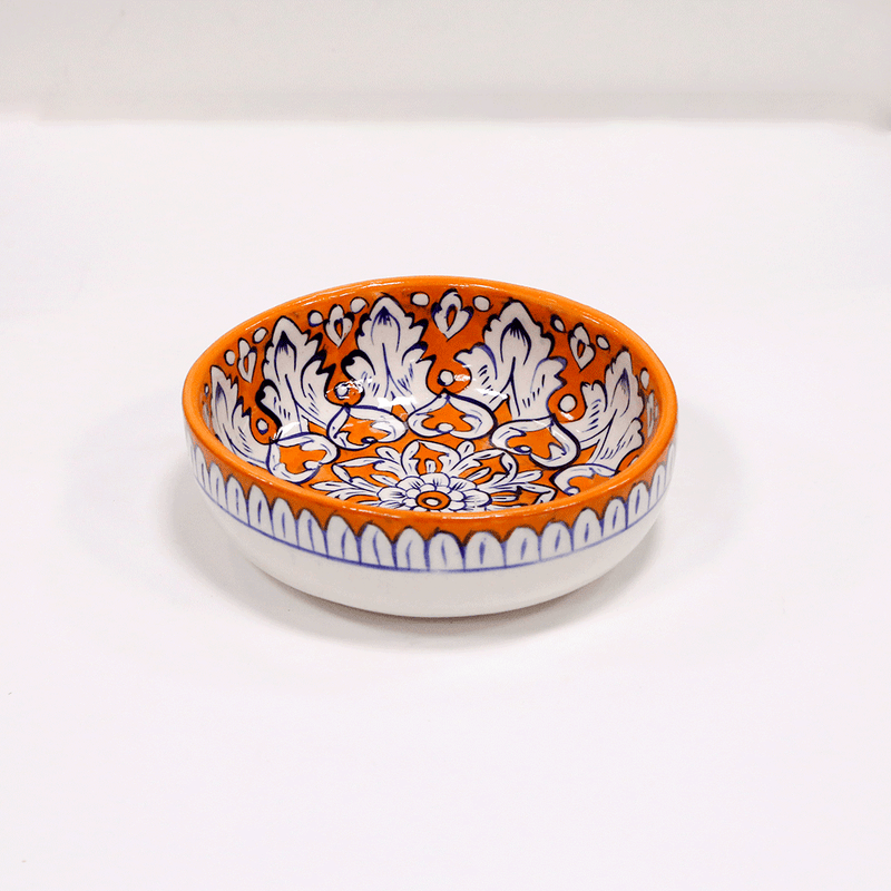 Orange Serving Bowl - Multani Pottery