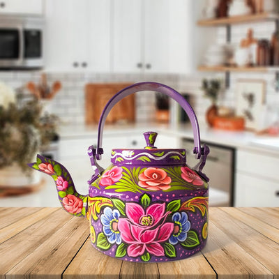 Hand Painted Family Teapot Purple - TCS Sentiments Express