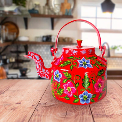 Hand Painted Family Teapot Red - TCS Sentiments Express