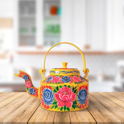Hand Painted Family Teapot Yellow - TCS Sentiments Express
